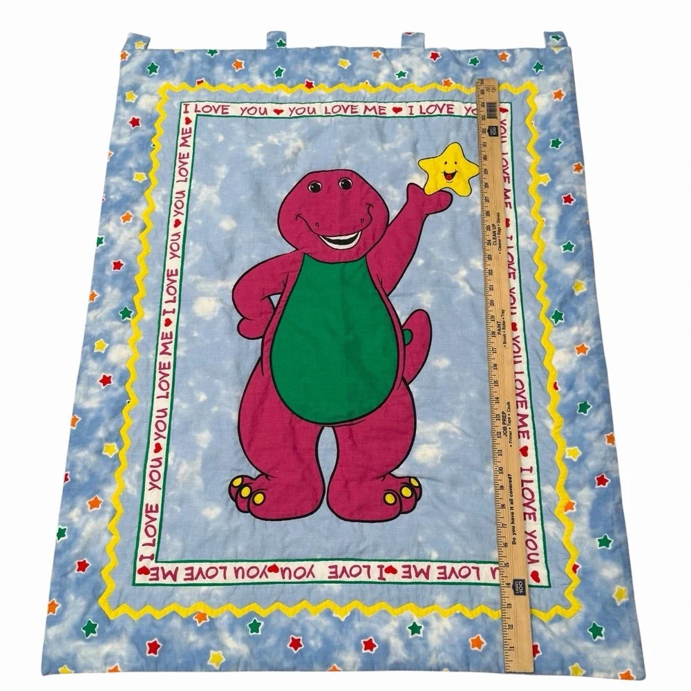 VTG Barney and Friends Tapestry Wall Decor Wall Hanging Bedroom Birthday Nursery